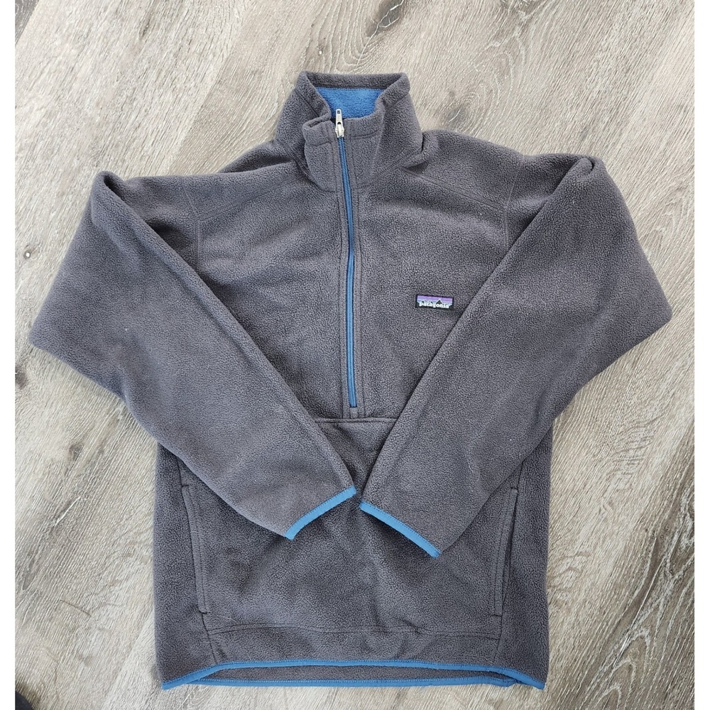 Patagonia Synchilla Fleece Pullover Mens Small Grey Blue Quarter Zip Jacket